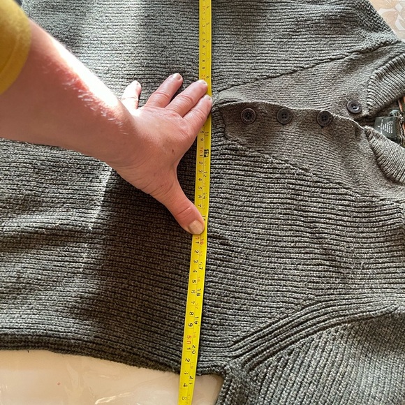 VTG Eddie Bauer Men's Cotton Blend Sweater Fisherman Pullover 1/4 Button Size S - Picture 5 of 6